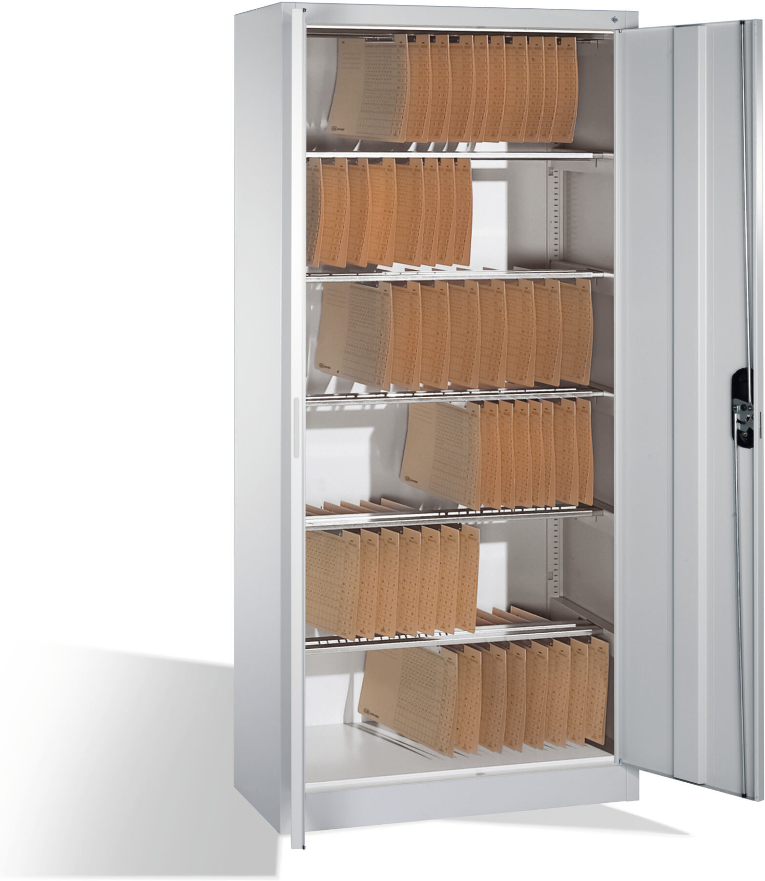 C+P Aktenschrank Acurado mit Drehtüren, innen 6 Pendelstangen, H1950xB930xT400mm Front Lichtgrau, C + P Möbelsysteme aus Stahlblech für Büro und Haushalt, 9260-600 S10098)
