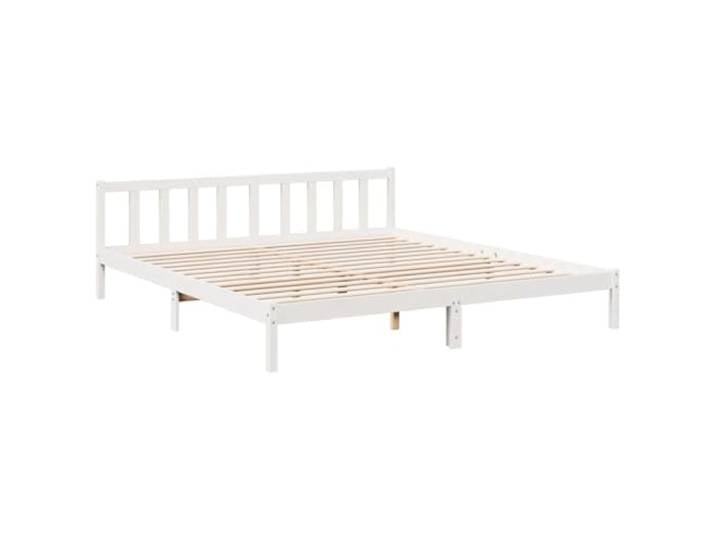 KTHLBRH Extra langes Bett, weiß, 180 x 210 cm, Kiefer Massivholz, Latten im Lieferumfang enthalten, Kopfteil, stabile Beine, Montage erforderlich