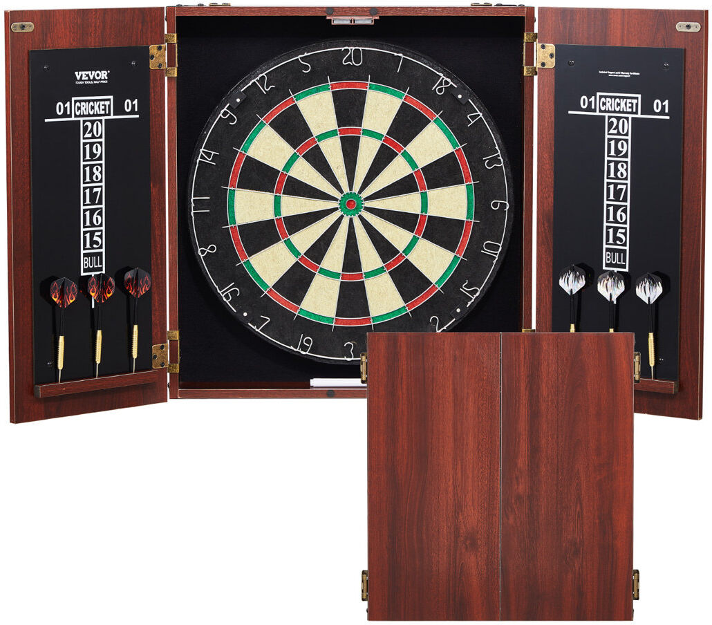 VEVOR Cork Dartboard And Cabinet Set (Darts Included) Brushed Brass