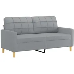 vidaXL 2-Sitzer-Sofa Hellgrau 140 cm Stoff