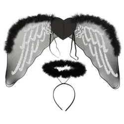 Engel-Set, schwarz/silber, 2-teilig