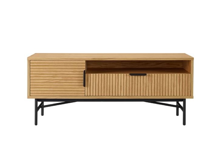 TV-Board, Eiche, 120×40 cm, Mit Stauraum, Skandinavisch, SalesFever
