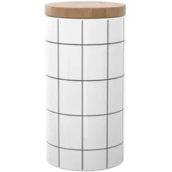 Intirilife Vorratsdose aus Keramik in Größe L mit Deckel - 10 x 18.5 cm - 1000 ml - Luftdichter spülmaschinenfester Vorratsbehälter für Tee Kaffee