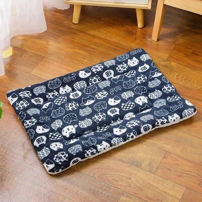 Uplifted Finds Ultra Plush Breathable Flannel Sleep Mat navy Blue Cat Head 3xl