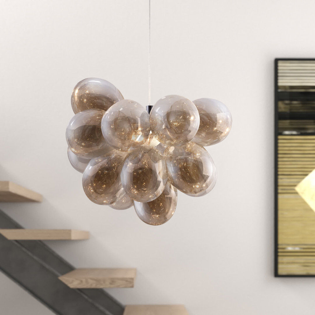 Etta Avenue Abdurrahman 3 - Light Polished Chrome Cluster Pendant Gold 28cm H X 38cm W X 38cm D