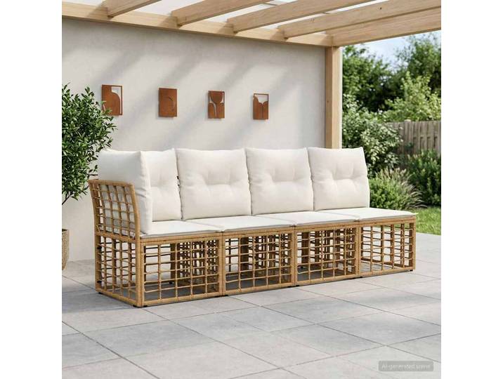 vidaXL 4-Sitzer Garten-Sofa mit linker Armlehne 4 stk. 4-Sitzanzahl