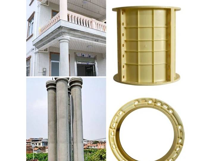 Moule de corps de colonne romaine, cylindre brillant, accessoires, modèle de porte de Villa, coffrage rond en plastique