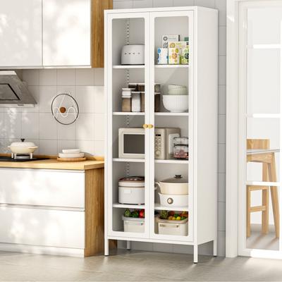 Lucky Monet 4/5-Tier Glass Curio Display Cabinet with Doors & Adjustable Storage Shelves
