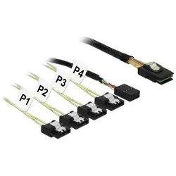Delock Reverse SAS Kabel: 4xSATA - SFF8087 (100 cm, Mini-SAS, SATA), Interne Kabel (PC)