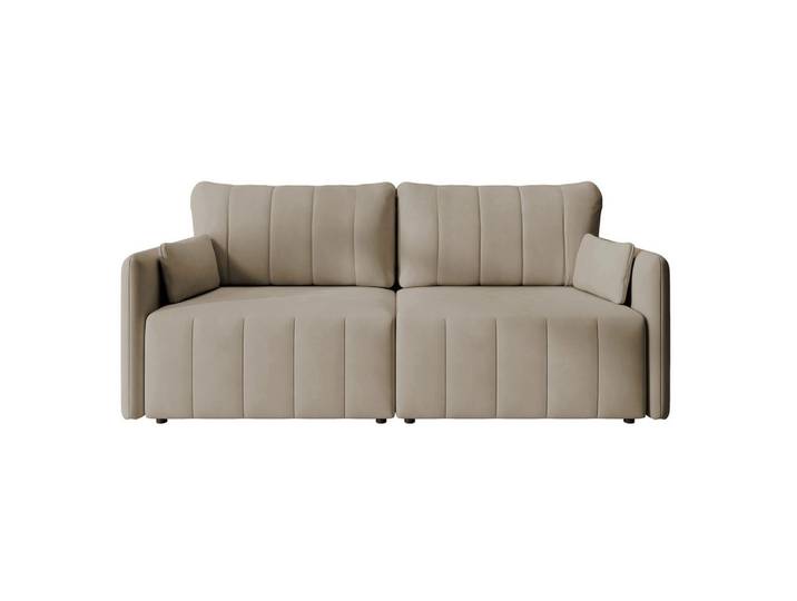 SCHLAFSOFA Pierra Beige hydrophober Samt