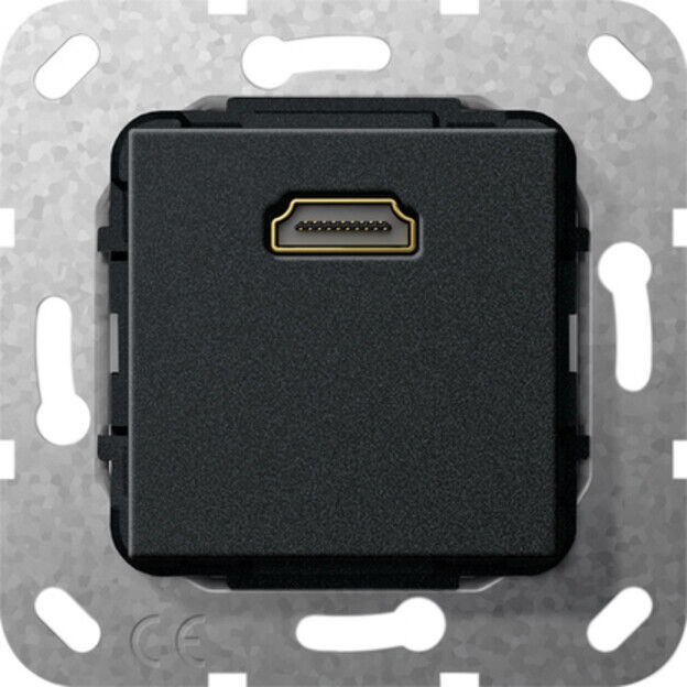 Gira Câble en fouet HDMI UP anneau de support noir mat 567010 (567010)