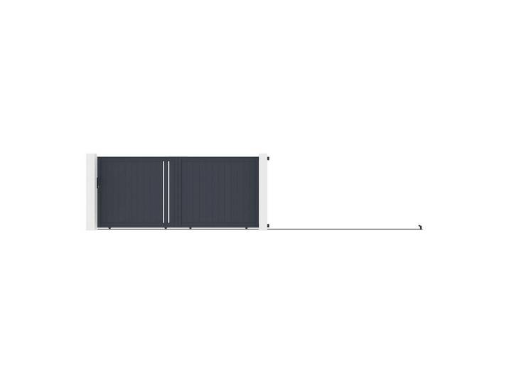 Vente-Unique Schiebetor - 396 cm x 4.6 cm - metall - anthrazitgrau Toroma, Anthrazit, Metall, Uni, 396x178 cm, Gartenzubehör