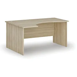 Ergonomischer Bürotisch PRIMO WOOD, 160x120 cm, links, Eiche natur