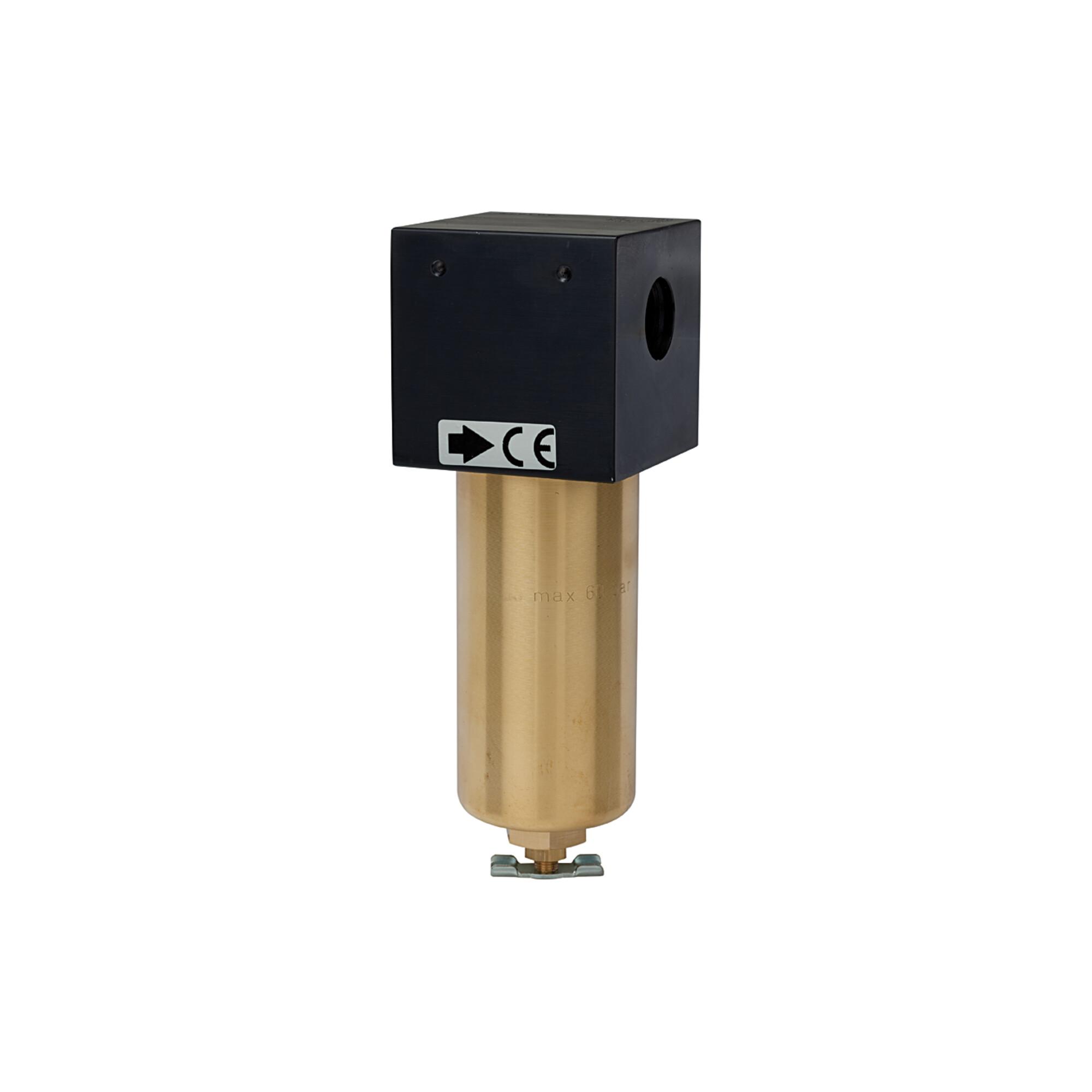 Riegler Filter für hohe Drücke bis 60 bar, mit Handablassventil, G 1/2 (680.32)