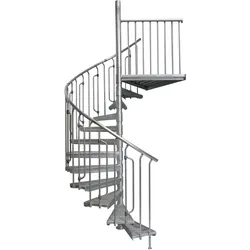 Treba Frewa Spindeltreppe Arizona 180cm Spindel Nenndurchmesser 162 - 189cm Geschosshöhe mit 9 Steigungen und Edelstahl Handlauf