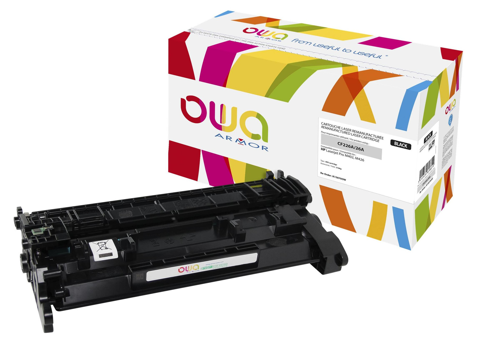 Armor K15870OW Armor Print, 3100 strengen, zwart, 1 stuk