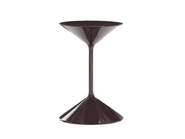 ZANOTTA table basse TEMPO (H 50 cm espresso - Polyuréthane poli et acier)