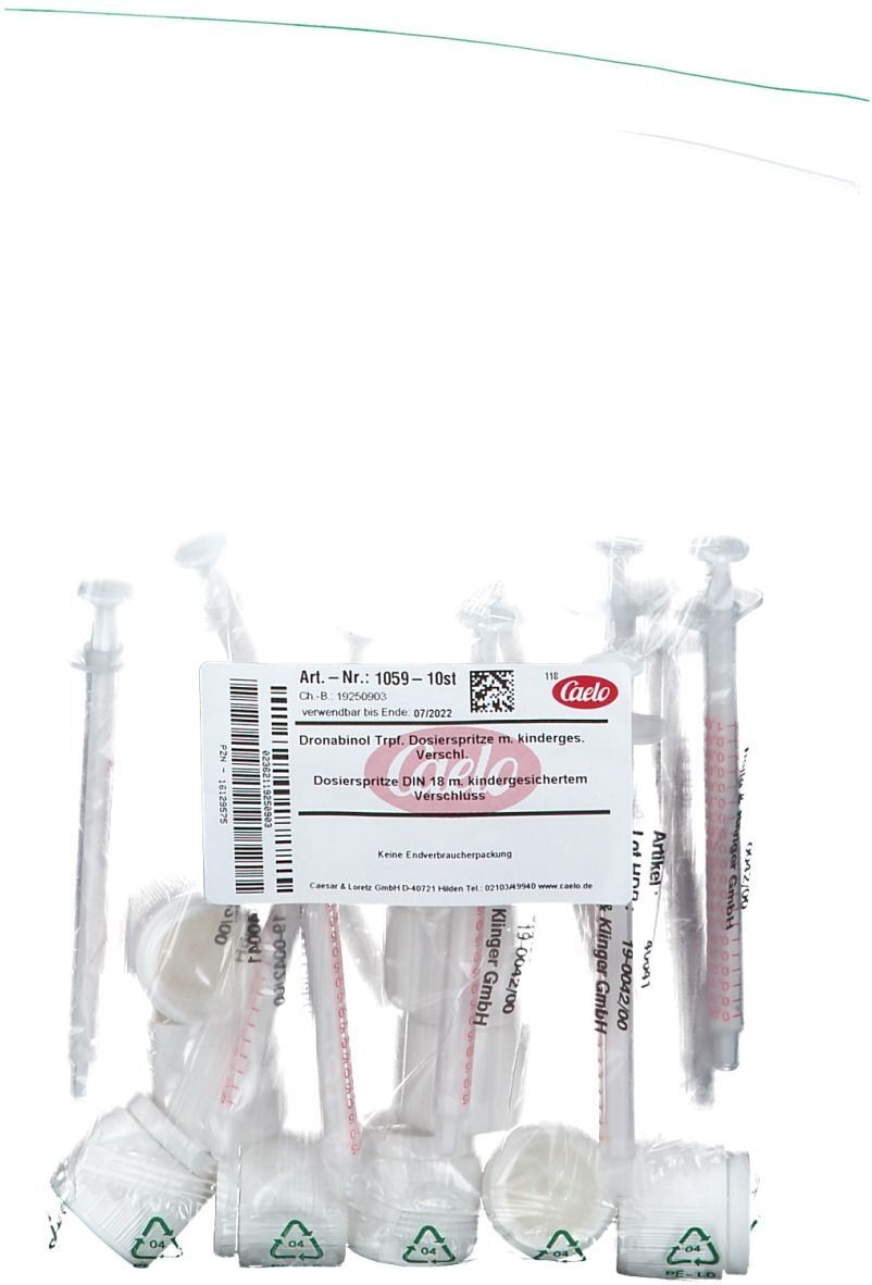 CAELO Dronabinol Trpf.Dosierspritze m.kinderg.Verschl. 10 St Spritzen
