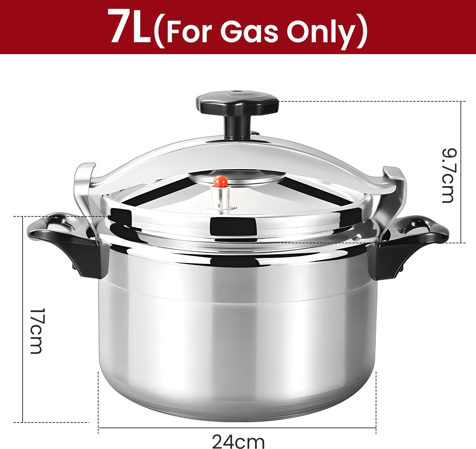 StarTech Aluminium Snelkookpan voor Gasfornuis met 7 liter inhoud