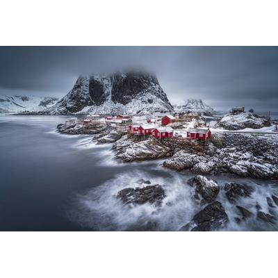 Fototapete PAPERMOON "Photo-Art ANDY CHAN, WINTER-LOFOTEN-INSELN", bunt, B:4,5m L:2,8m, Vlies, Tapeten