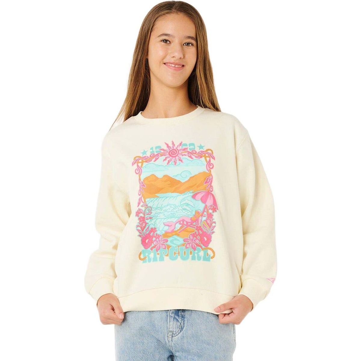 RipCurl Sunshine Squad Crew-girl bone (3021) 14 03HGFL-3021-14