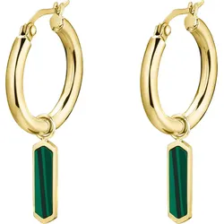 CLUSE - HOOP EARRINGS - gold, green