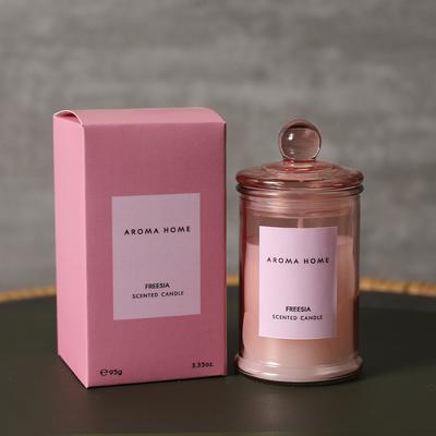 On Spot Shop Pink Ins Style Scented Candle, Vintage Glass Jar, Aromatherapy Soy Wax Candle, Essential Oils, Home Decor, Birthday Gift pink