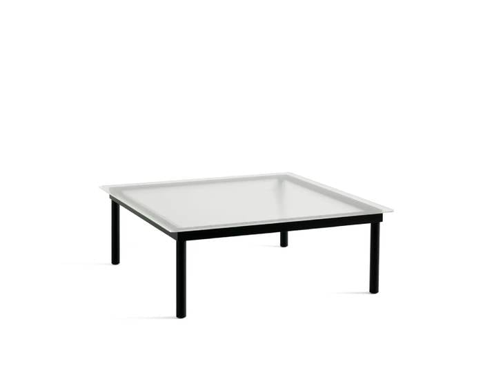 HAY Kofi Couchtisch black oak-Glasplatte-geriffelt-B100 cm