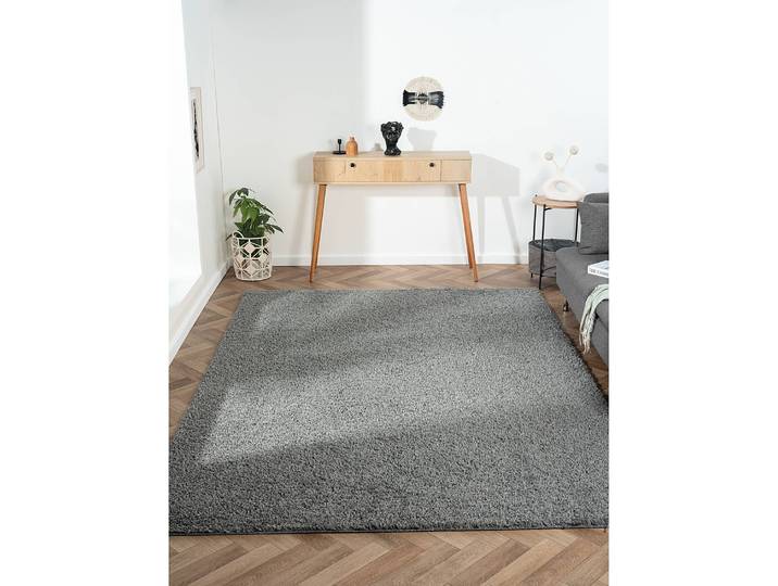 Hochflorteppich 200 x 290cm Grau/Grau