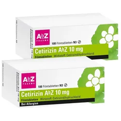 Cetirizin AbZ 10 mg Allergietabletten Doppelpack 2X100 St