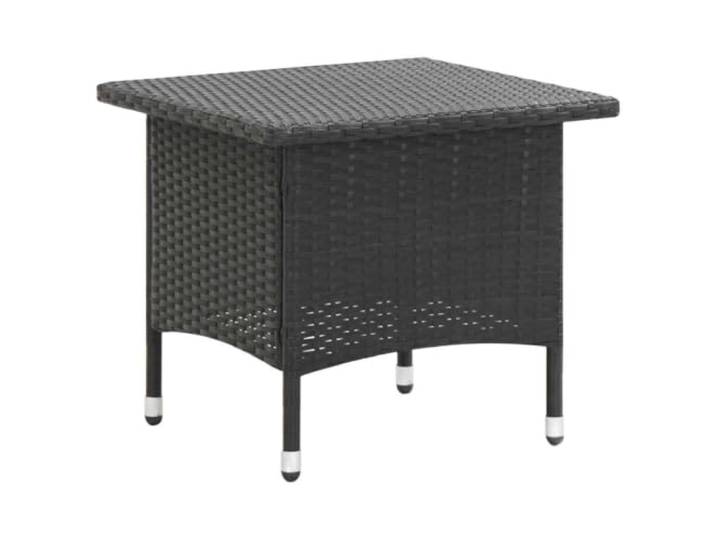 KPOUTRFG Beistelltisch Schwarz 50x50x47 cm Poly Rattan Wetterbeständig, Stahlgestell Pulverbeschichtet, Vielseitig Nutzbar