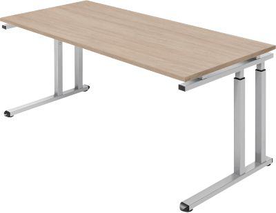 Schäfer Shop Select Schreibtisch SET UP, C-Fußgestell, 1800x800, eiche/weißalu