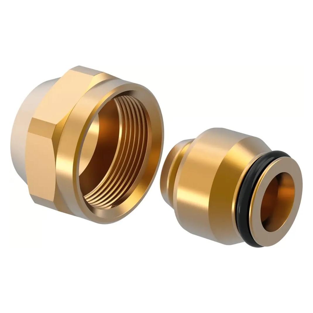 Uponor Kupplungssatz 3/4 20-2 Pex - Messing verchromt Euroconus (1065290)