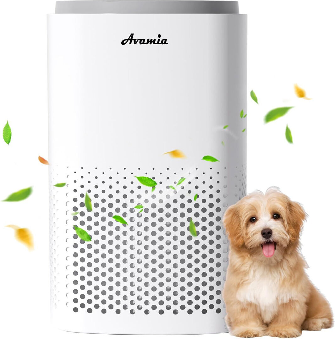 OSTBA APPLIANCE Air Purifier for Large Rooms and Bedrooms Up to 168 ㎡, Avamia H14 HEPA Air Purifier for Pet with Laser Air Quality Sensor and Sleep Mode, Air Filter f White 36.3cm H X 22.7cm W X 22.7cm D