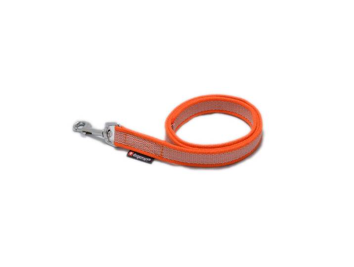 Hundeleine gummiert 6 m / 20 mm mit Handschlaufe , orange, B:2cm L:6m, Polyester, Leinen, Hundeleine