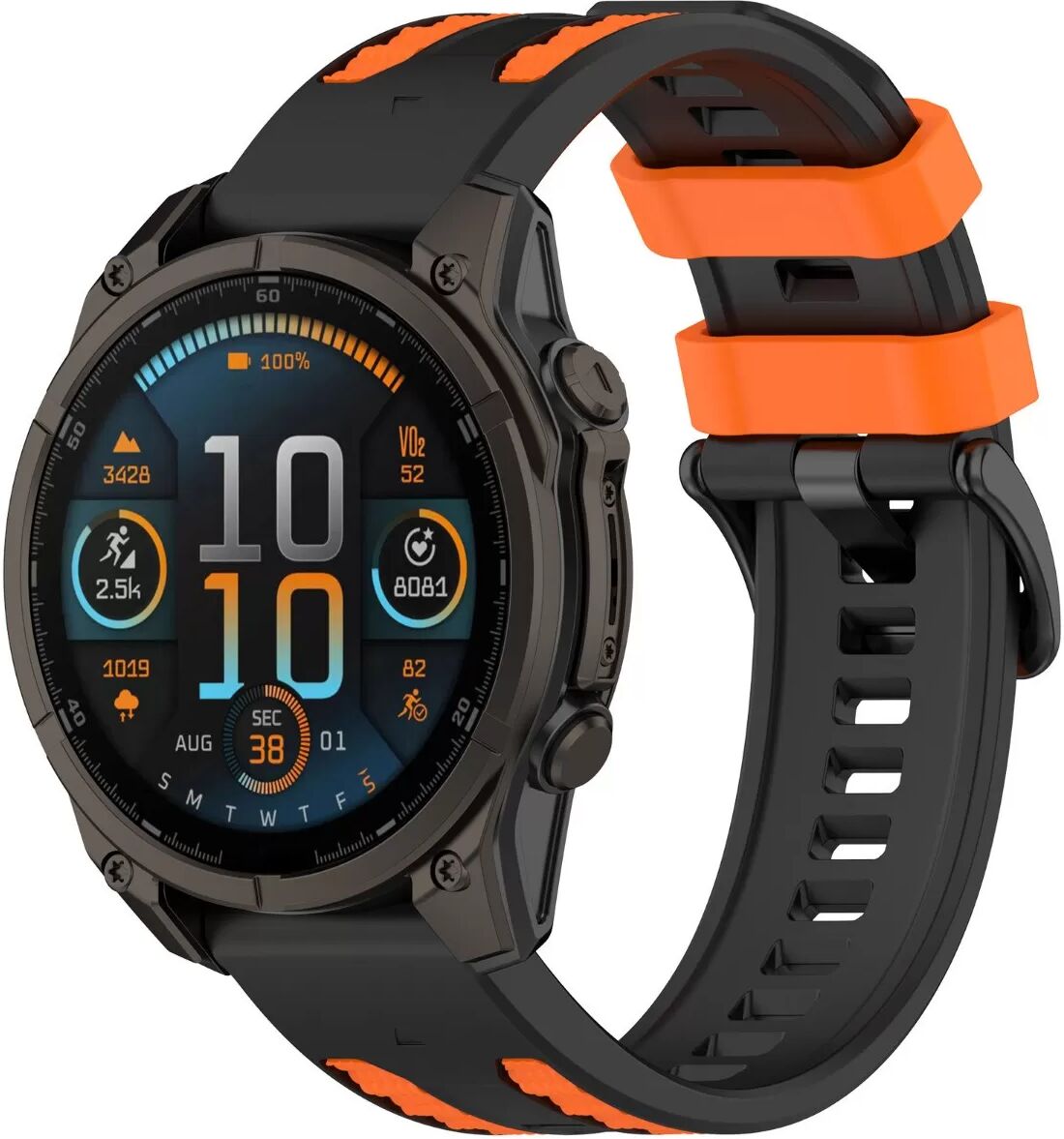 INF 26mm Schnellwechsel-Silikonarmband, kompatibel mit Garmin – Weicher Tragekomfort, Mehrere Farben für Fenix, Tactix, Epix, Orange