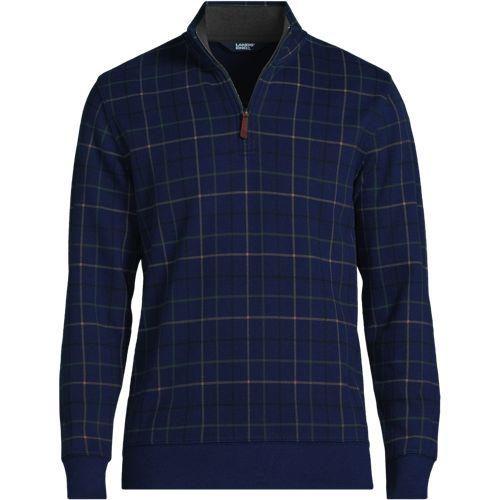 Reißverschluss-Pullover aus Bedford-Ripp für Herren, Herren, size: regular, Blau, Baumwolle, by Lands' End