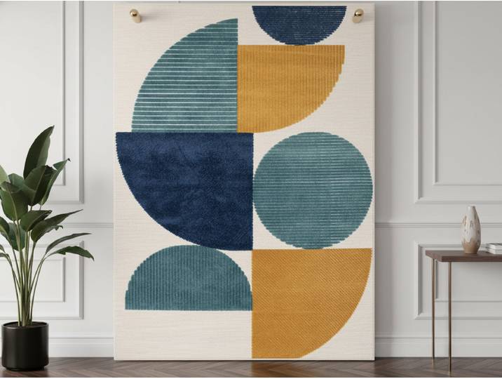 Tapis poils ras ELOI motif abstrait