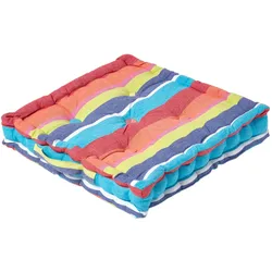 SITZKISSEN bunt gestreift 50/50/10 cm