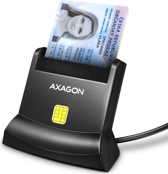 AXAGON CRE-SM4N Smart card / ID card StandReader, USB-A cable 1.3 m