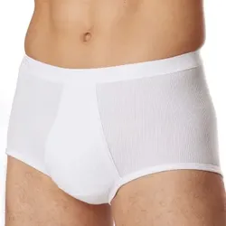 Schiesser Classic Brief With Fly Weiß Baumwolle Large Herren