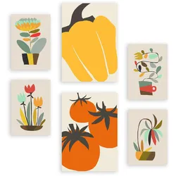 POSTER Set Mit 6 Wesentlichkeit In Blume Zusammenfassung A3 & A4 Rahmenlos