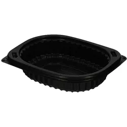 MONOUSO - Plastikbehälter Rechtecking PP Schwarz 250ml 14,2x11,1x3,1cm (80 Stück)