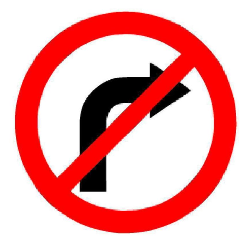 BRW Signaltafel Abbiegen nach rechts verboten 2.42 (16271047)