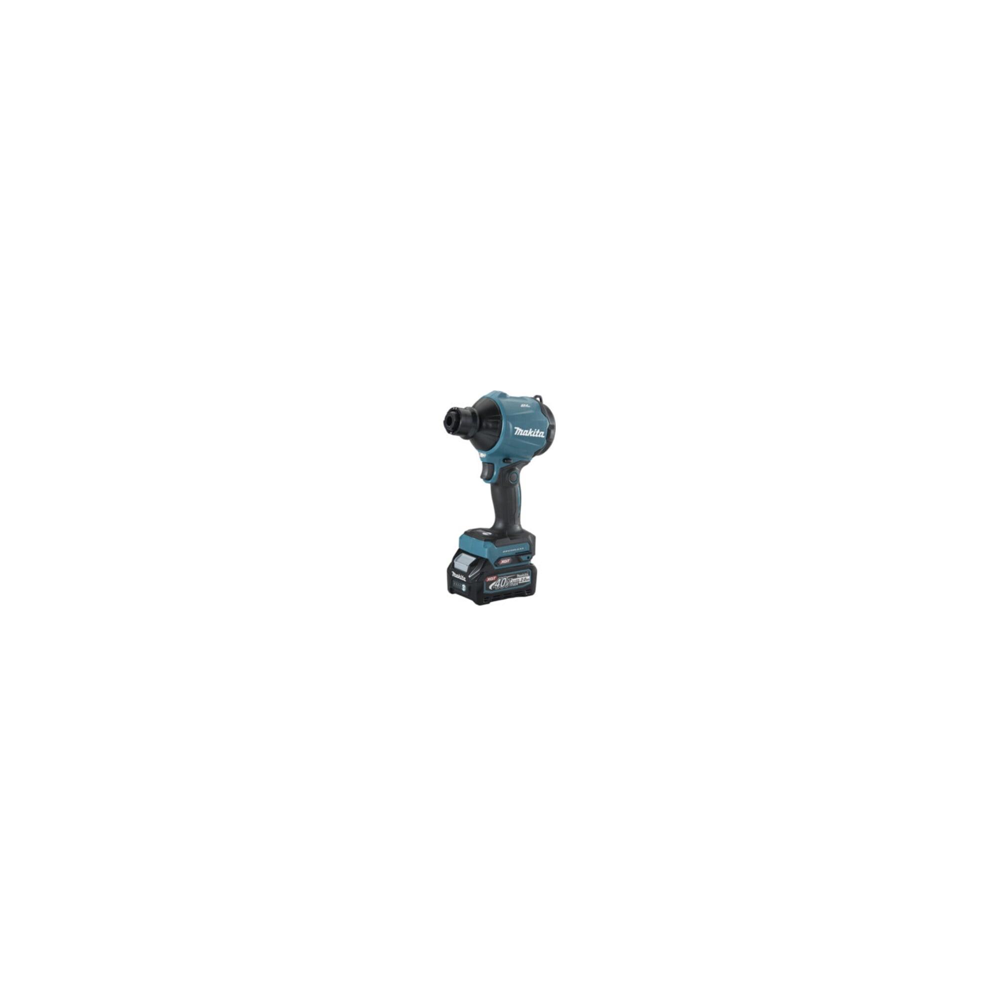 Makita AS001GA102 Akku-Gebläse 40V max. / 2,0 Ah, 1 Akku + Ladegerät in (AS001GA102) | für Kühlung oder Belüftung | mit sechs Geschwindigkeitsstufen und LED-Licht)