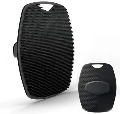 Uplifted Goods Exfoliating Silicone Bath Brush Wall Mounted Cleaning Body And Face Wash Brush black