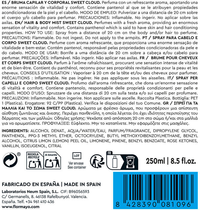 Flor De Mayo Hair & Body Mist sweet cloud 250 ml