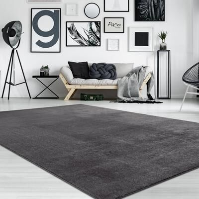 Paco Home Soft Washable Area Rug with Anti-Slip Backing in solid Colors