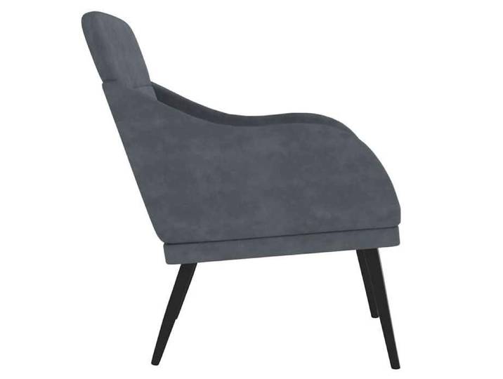 CHIC 1 PLACE Fauteuil scandinave - Gris foncé 63x76x80 cm - Velours 63x76x80 cm @61