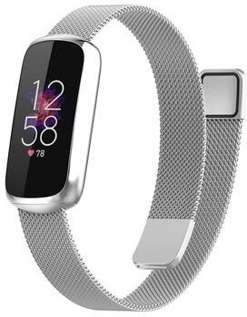 Everyday Crate Fitbit Luxe Special Edition Milanese Watch Band Magnetic Metal Watch Strap Replacement Bracelet silver